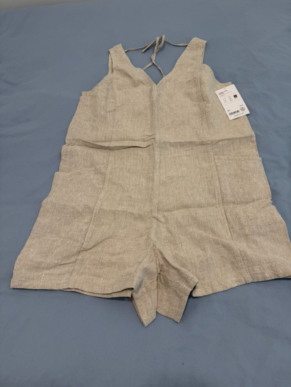 Athleta - Retreat Linen Romper NWT - M - Beige